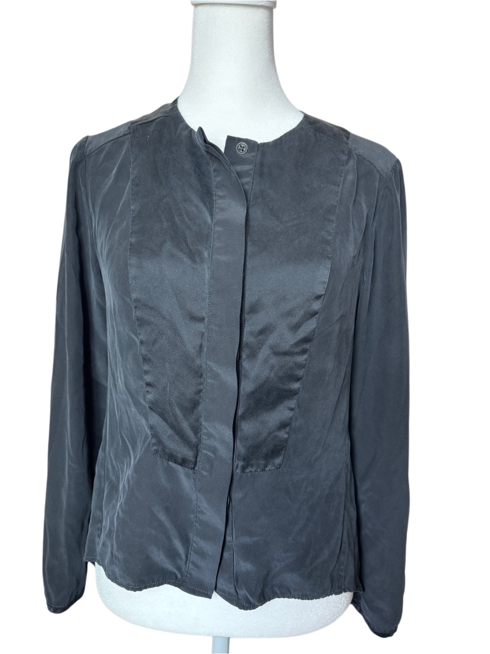 Rag & Bone Black 100% Silk High Low Blouse XS